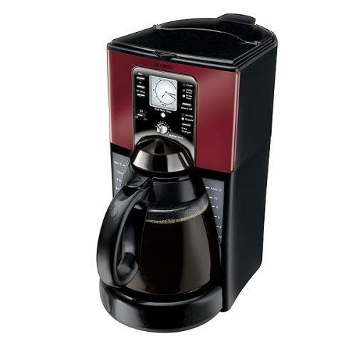 Mr. Coffee FTX49 12-Cup Programmable Coffeemaker, Black/Red
