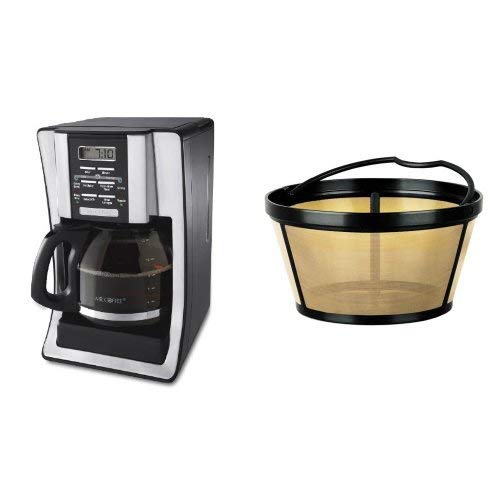 Mr. Coffee BVMC-SJX33GT 12-Cup Programmable Coffeemaker and Mr. Coffee GTF2-1 Basket-Style Gold Tone Permanent Filter Bundle