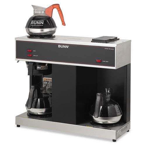 BUNN - Pour-O-Matic Three-Burner Pour-Over Coffee Brewer, Stainless Steel, Black VPS (DMi EA