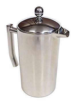 ZUCCOR Capri Double Wall Stainless Steel Coffee Press, 32 oz.