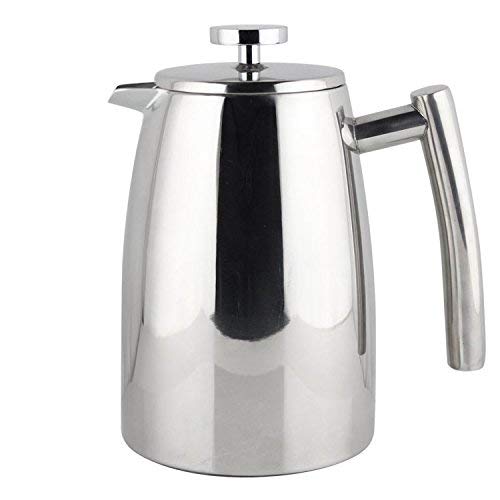 Elegant French Coffee Press Stainless Steel Insulated Double Wall with Spare Screen 8 cup 1 Liter (34oz)