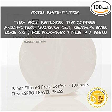 Espro Travel Press Paper Filters 1008PF-100, Set of 100