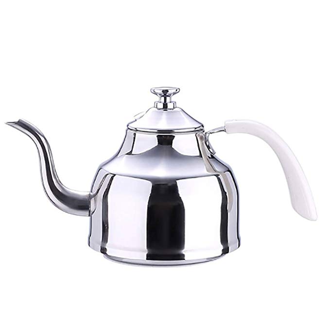 DayCount® Stovetop Coffee Pot Kettle, Stainless Steel Hand-washed Coffee Wide Mouth Kettle, Water Boiling Teapot (1.2L)
