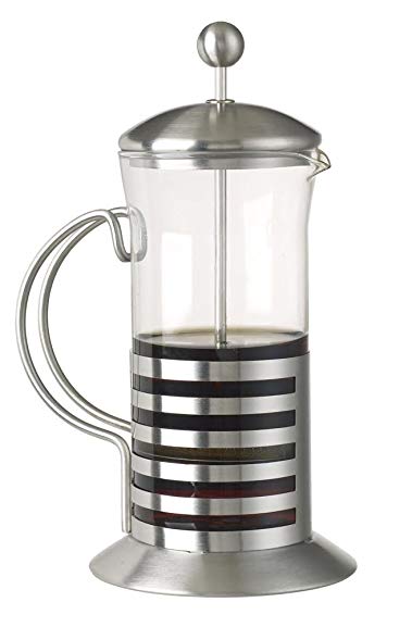 Stainless Steel with Glass French Press Coffee Maker 12 Oz with Plunger