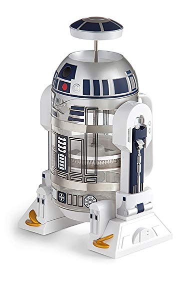 ThinkGeek Star Wars Coffee Press R2D2 Limited Edition 4 Cup French Press - Includes Glass Carafe, Plunger & Filter
