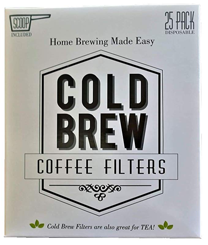 Original Disposable Cold Brew Coffee Filter Bags,25 Pack with Measuring Scoop makes 50 Quarts Iced Coffee at Home without a Coffee Maker! No Mess Cold Brew Coffee