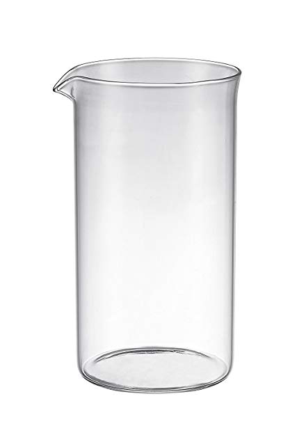 Bruntmor Universal Replacement beaker Spare Heat & Shock resistant Borosilicate Glass Carafe for French Press Coffee Maker, 8-cup, 34-ounce (Fits most Bodum's and all other 8 cup French Press that has a drip spout)