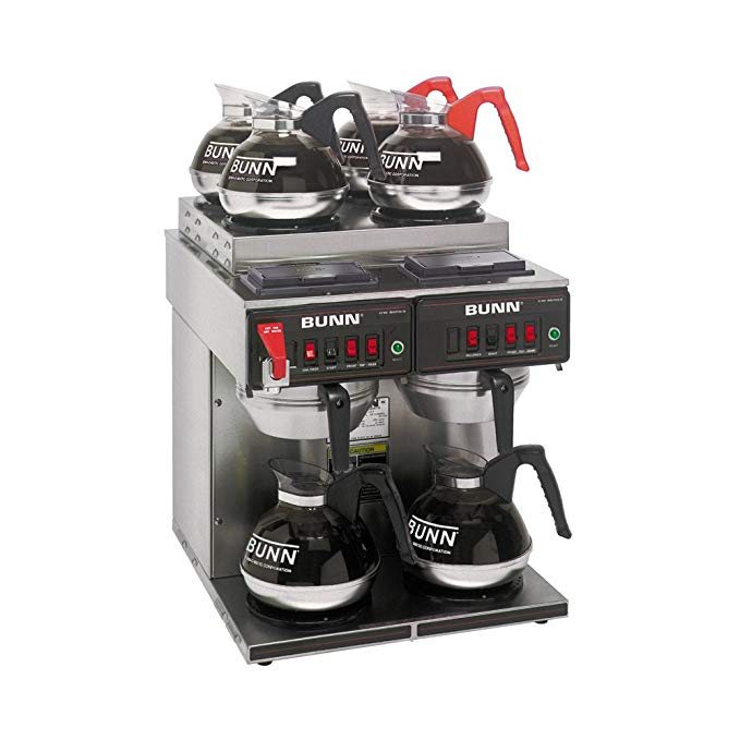 BUNN CWTF 4/2 Twin 12-Cup Automatic Coffee Brewer, Two Brew Heads, Two Lower Warmers, Four Upper Warmers