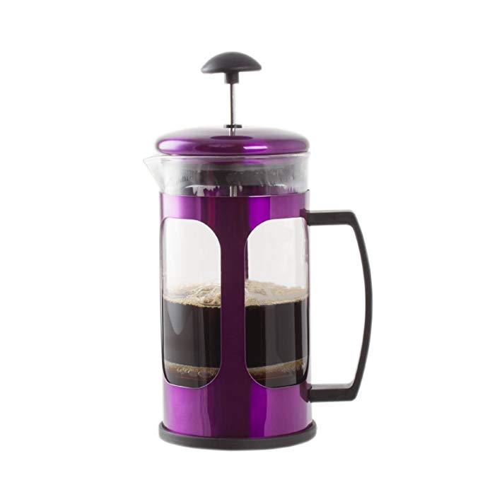 Imperial Home French Press Coffee Maker 30 Oz Chrome Coffee Press Glass (Purple)