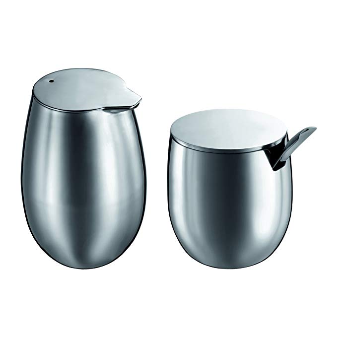 Bodum Columbia Stainless-Steel Sugar and Creamer Set