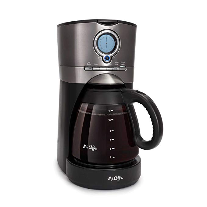 Mr.Coffee 12-Cup Programmable Automatic Coffee Maker in Black/Stainless Steel