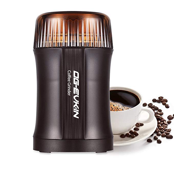 Electric Coffee Grinder 200W, OG-EVKIN Fresh Grind Double Stainless Steel Blades Coffee Bean Weed Herb Pepper Salt Spice Grinder