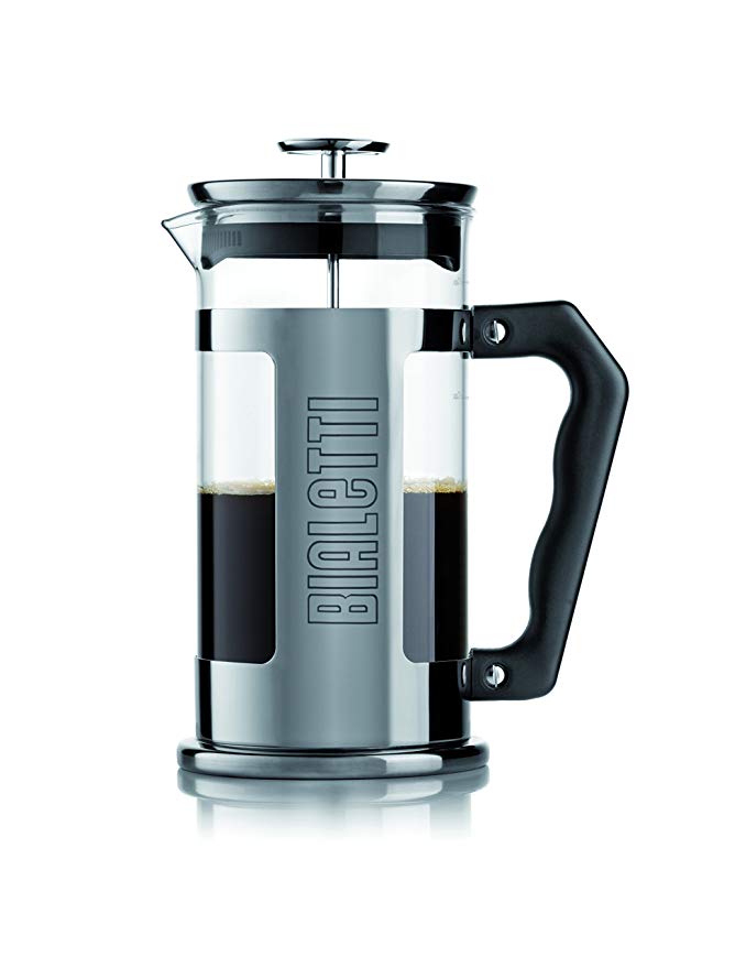 Bialetti 06704 12-Cup French Press Coffee Maker, Stainless Steel, Silver
