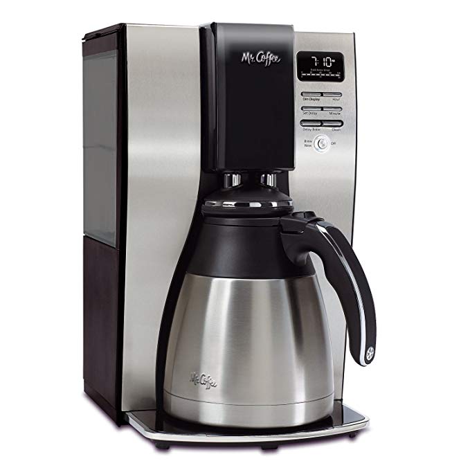 Mr. Coffee BVMCPSTX91 Optimal Brew 10-Cup Thermal Programmable Coffeemaker, Black/Brushed Silver