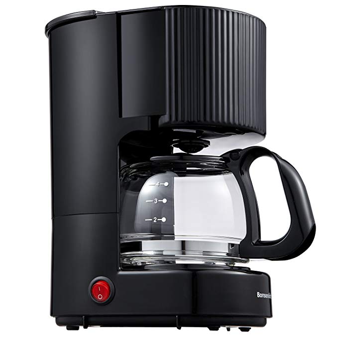 Bonsenkitchen 4-Cup One-Button Coffee Maker with Permanent Filter and Anti-Drip System (CM8760)