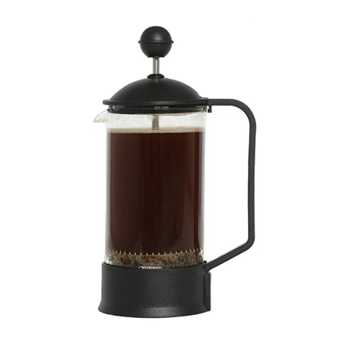 Brillante Small French Press Coffee Maker with 12 Ounce/3 Cup Glass Beaker - Single Serve Coffee and Tea Maker BR-CP2-350