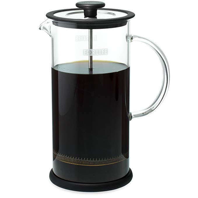 Forlife Cafe Style Glass Coffee/Tea Press 32-Ounce - Black