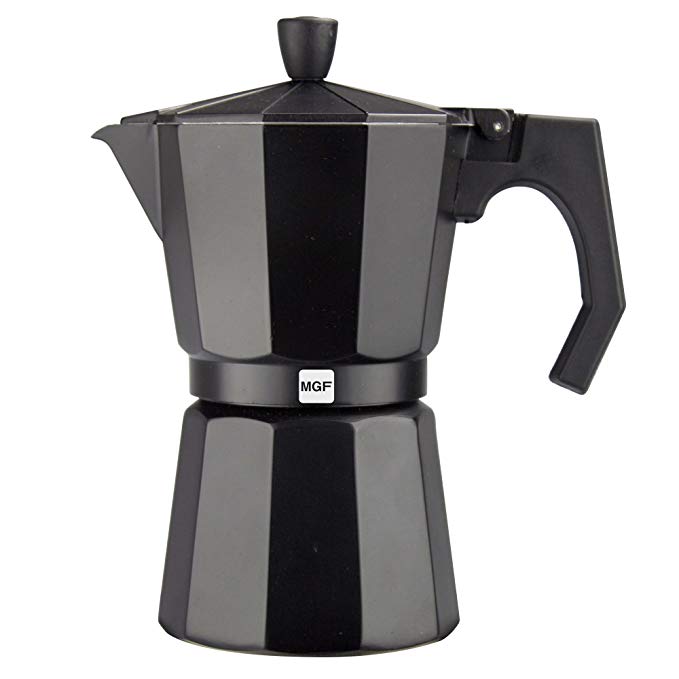 Magefesa 01PACFKEB03 Kenia Aluminum 3 Cups Coffee Maker, Black