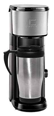 Chefman Coffee Maker K-Cup VersaBrew Brewer with included BONUS TRAVEL MUG and FREE FILTER For Use With Coffee Grounds - Rapid Boil - Small Footprint Single Serve - RJ14-SKG-M