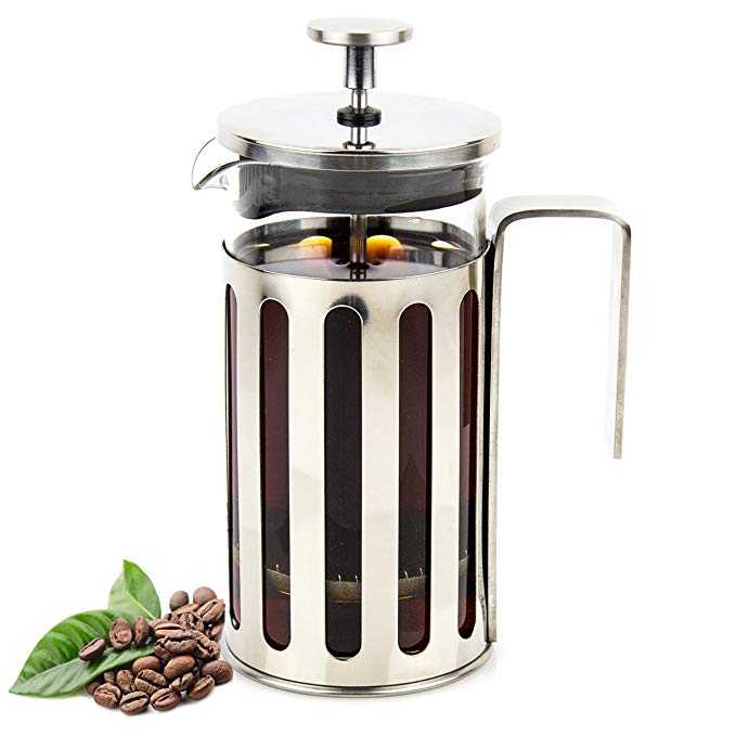 Envigorate French Press Coffee/Tea Maker Glass and Stainless Steel 350ml