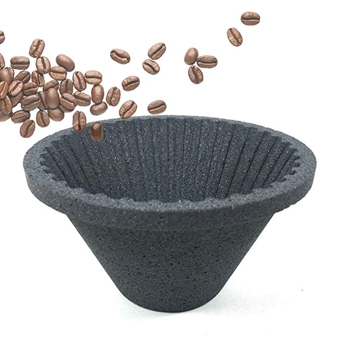 Paperless Pour Over Coffee Filter Reusable Cone Dripper Eco-Friendly Pottery Silicon Carbide Remove Impurities Water Clear Smooth Unlock Flavor