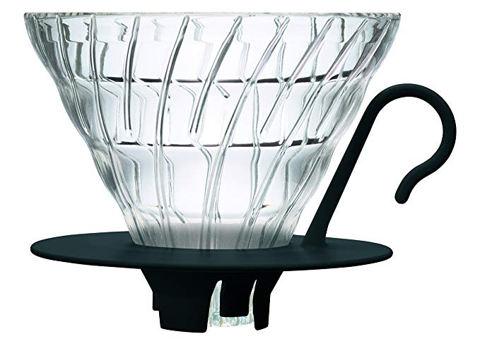 Hario V60 Glass Coffee Dripper, Size 02, Black