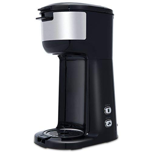 Costway 2 in 1 Coffee Maker, Single Cup Coffee Brewer Built-in Filter, Ground Coffee and Coffee Capsules Auto Shut-off Portable Coffee Machine 1000W(2 in 1)