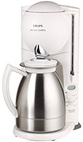 Krups 229-7A Aroma Control Coffeemaker with Thermal Carafe and Programmable Timer, White and Brushed Chrome, DISCONTINUED