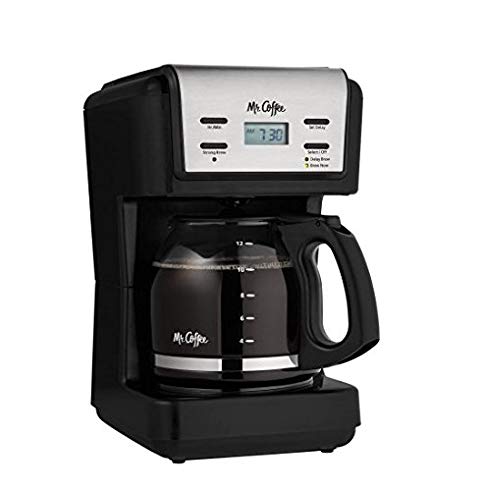 Mr. Coffee 12-Cup Black Programmable Coffee Maker with Brushed Stainless Accents