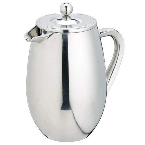 1l Le'xpress Double Walled Stainless Steel Eight Cup Cafetiere