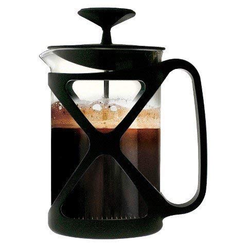 Tempered Glass 6-Cup Black French Press Coffee Maker, 30 Fluid Ounces by Pride Of India