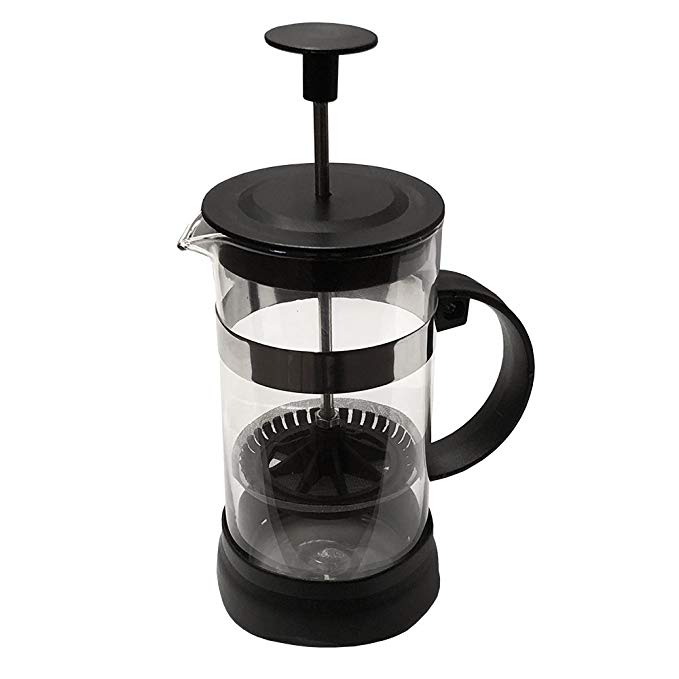 French Press Single Serving Coffee Maker, Small Affordable Coffee Brewer with Highest Filtration, 1 Cup Capacity (12 fl oz/0.4 liter) (Black)