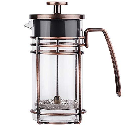 ZaKura French Press Coffee Maker, Tea Maker, Stainless Steel Filter, 350ml/12 Ounce, Bronze.