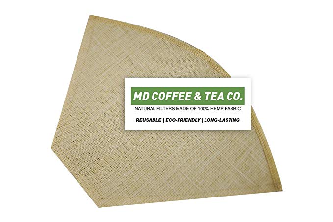 Hemp Coffee Filter 6, Reusable Coffee Filter, Saves Money, Taste Better & Reduces Waste – All Natural Organic Coffee Filters, Pour Over Coffee Filter, Unbleached Dripper Filter
