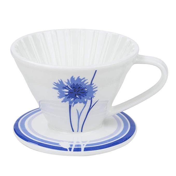 BLUE BREW BB1001 Ceramic Coffee Dripper Cornflower, 1-2 Cups