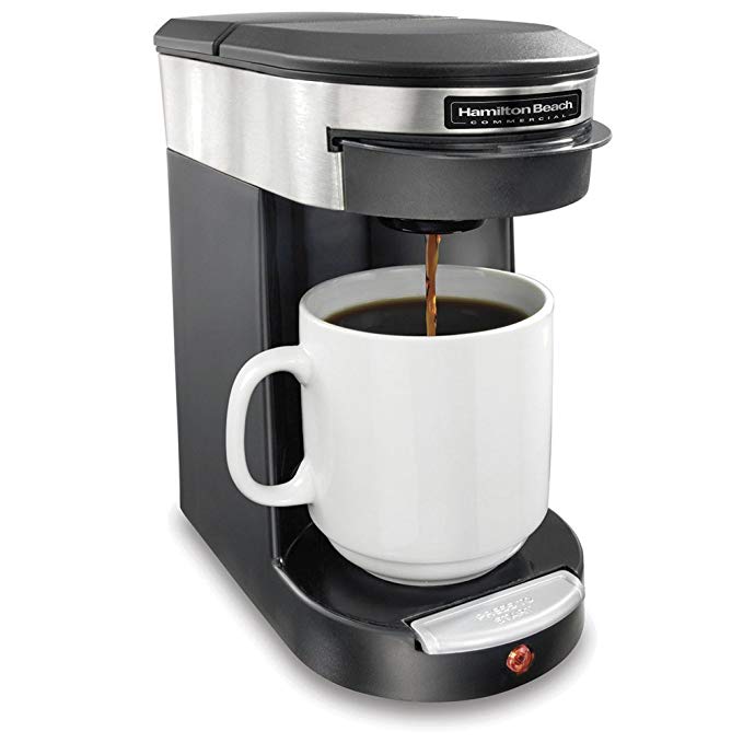 Hamilton Beach SMALL APPLIANCES 1030390 Stainless Steel/Black Beach Single Cup Hospitality Coffeemaker with 3-Minute Brew Time