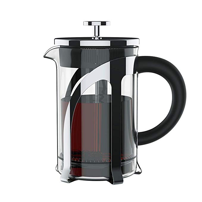 Vomach French Press Coffee Makers, Heat Resistant Borosilicate Glass 800ml (Tea makers) with 304 Grade Stainless Steel and 4 Level Filtration for Work, Business, Travel and More