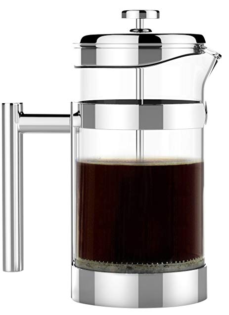 The Original VERO Chambord French Press 34oz (1 Liter) – #1 Best Selling All Stainless Steel and Glass French Press - Sovrano International Coffee and Tea Press – 100% Plastic Free