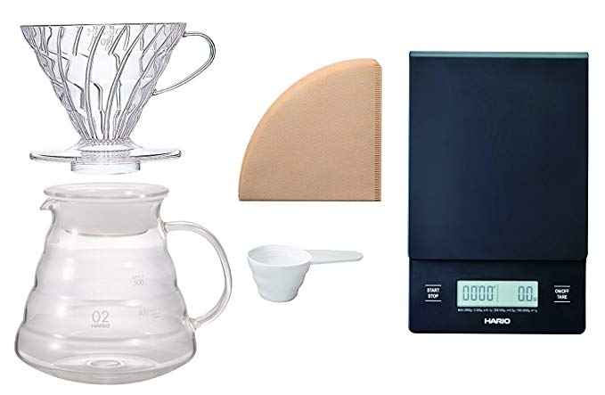 Hario V60 Scale and Brewing Set - For Careful Measuring and Coffee Brewing
