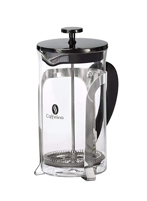 Caffeina French Press with Broad Grip Handle for Easy Pouring Makes Gourmet Tasting Coffee Every Time.