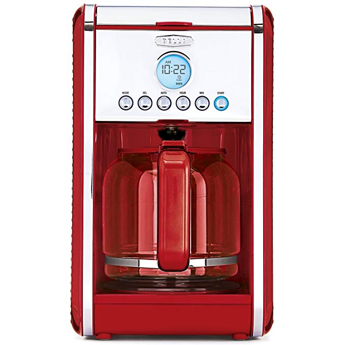 BELLA LINEA Collection 12 Cup Programmable Coffee Maker, Color Red 14108