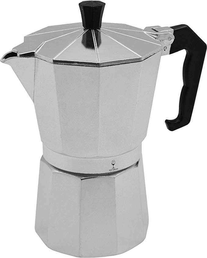 Argon Tableware 6 Cup Italian Style Stove Top Espresso Coffee Percolator. Traditional Design