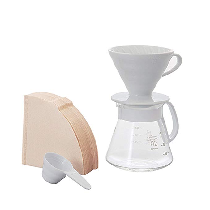 HARIO XVDD-3012W Coffee Dripper and Pot Set, One Size, White