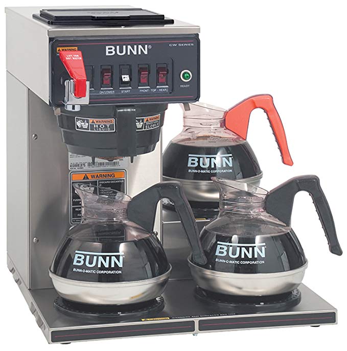 Bunn 12950.0252 CWTF35-3 Automatic Commercial Coffee Brewer with 3 Lower Warmers (120/208-240V)