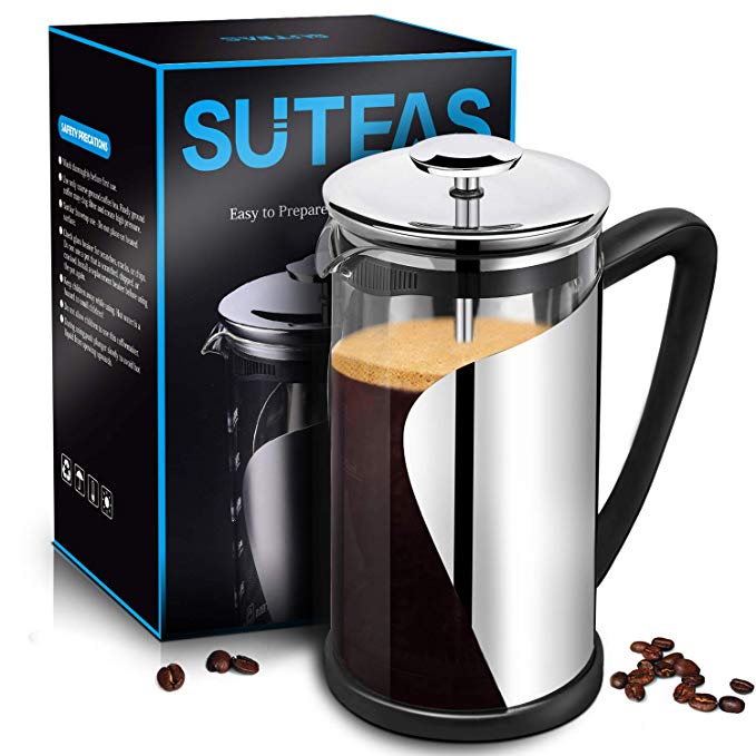 French Press Coffee Press 8 cup 34oz, Heat Resistant Borosilicate Glass French Press Machine