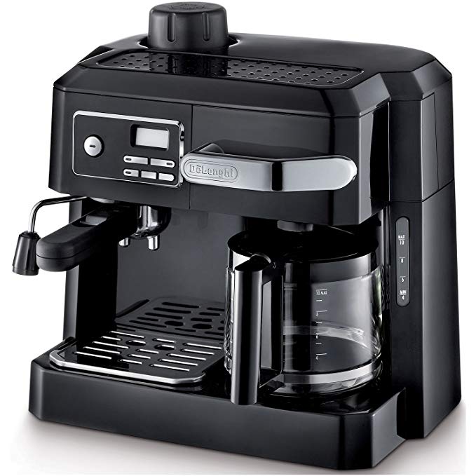 DeLonghi COMBINATION Espresso and Drip Coffee Maker with Patented Flavor Savor Brewing System and Swivel Jet Frother, Black