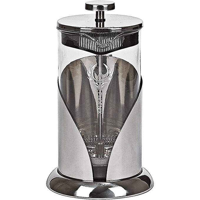 Phoenix French Press 34oz Coffee Maker model H601L, Stainless Steel and Borosilicate Glass Pot, Double screen press, with 2 Bonus Screens.