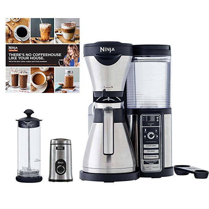 Ninja Coffee Bar, Carafe, Frother, Recipes & Grinder (Certified Refurbished)