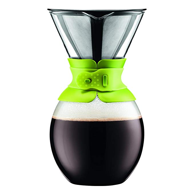 Bodum 11593-565 Pour Over Coffee Maker with Permanent Filter, 51 oz, Green