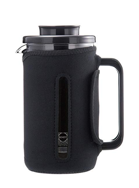 GROSCHE Brenton 34 oz. 1000ml Glass French Press with Thermal Insulated Sleeve for warmth and protection. GERMAN SCHOTT GLASS. INCLUDES 1 REPLACEMENT MESH FILTER SCREEN FREE!!